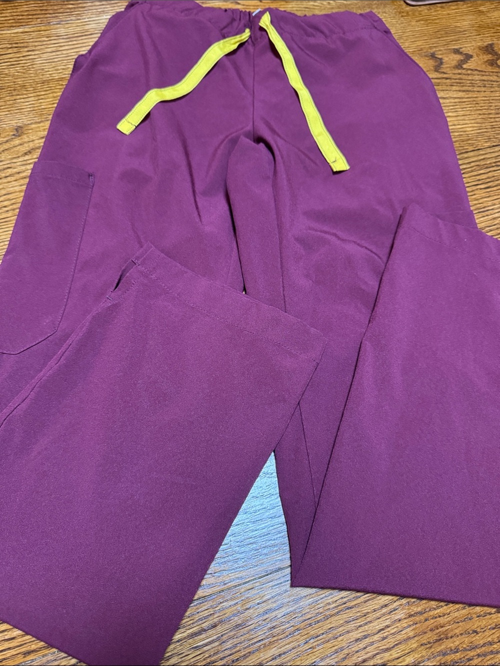 Women’s Plum Drawstring Joggers with Yellow Accent